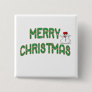 Badge Carré 5 Cm Bâton de bonbons de Noël