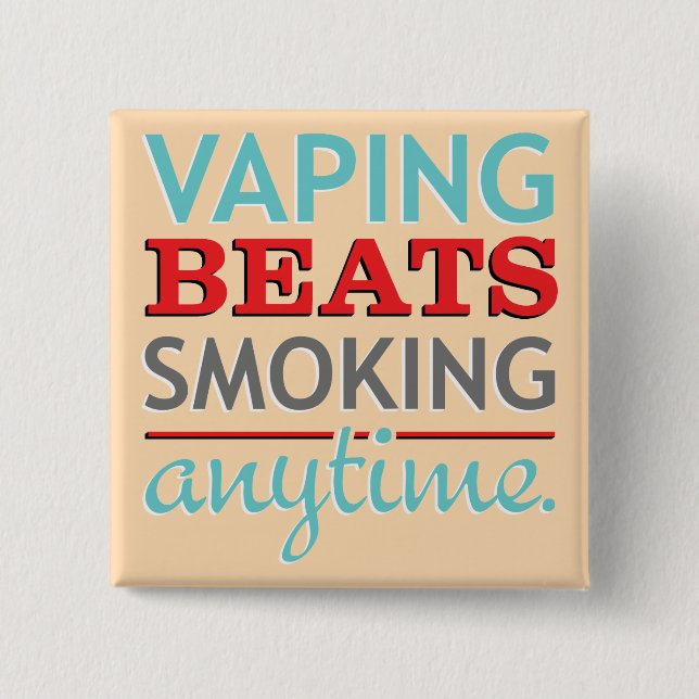 Badge Carré 5 Cm Battements de Vaping fumant n'importe quand (Devant)