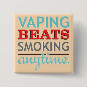 Badge Carré 5 Cm Battements de Vaping fumant n'importe quand