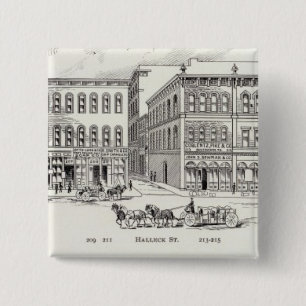 Badge Carré 5 Cm Battery West side California et Sacramento