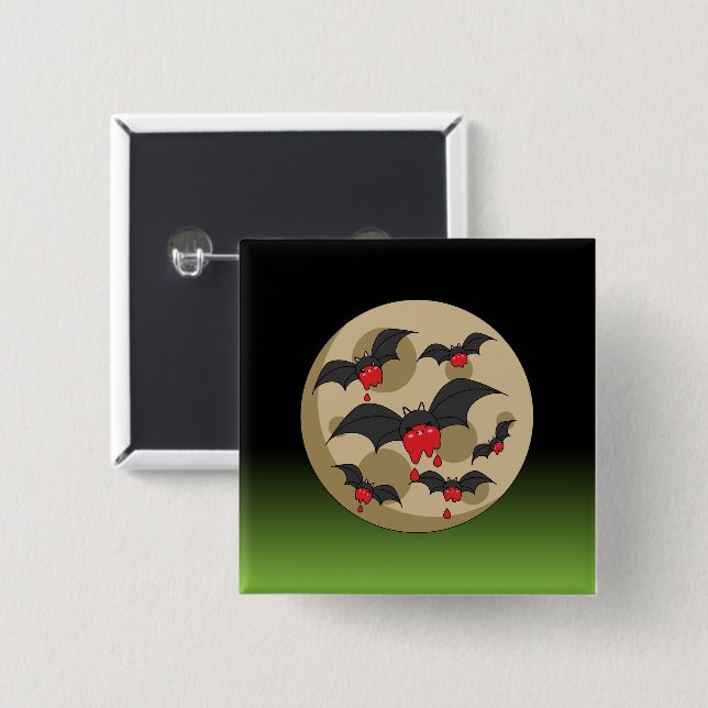 Badge Carré 5 Cm Battes Vampire de Ketchup (Devant & derrière)