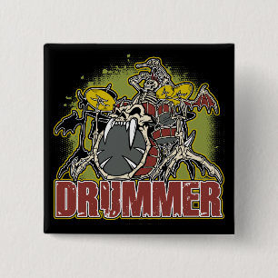 Badge Carré 5 Cm Batteur squelettique de roche