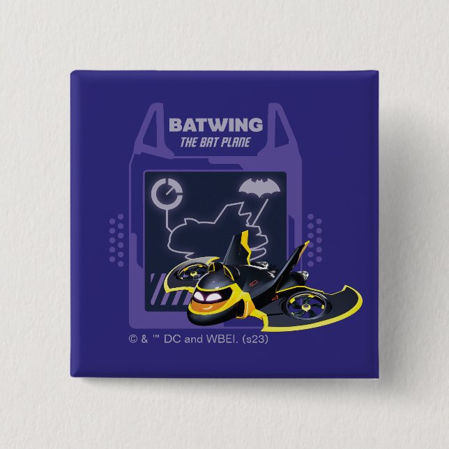 Badge Carré 5 Cm Batwheel™ Batwing - Plan De Batterie (Devant)