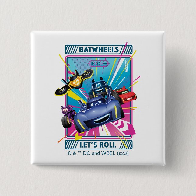 Badge Carré 5 Cm Batwheel™ - Roulons (Devant)