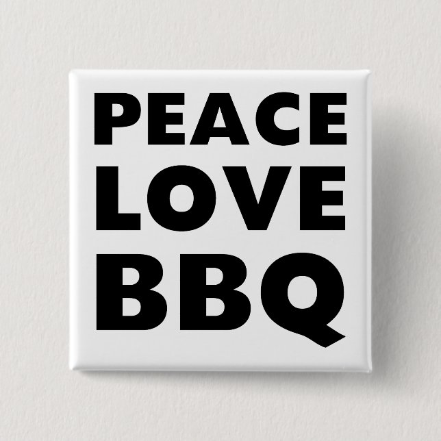Badge Carré 5 Cm BBQ d'amour de paix (Devant)