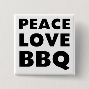 Badge Carré 5 Cm BBQ d'amour de paix