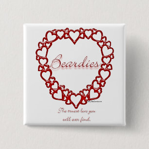 Badge Carré 5 Cm Beardie Véritable Amour