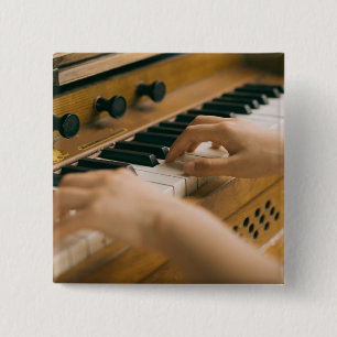 Badge Carré 5 Cm Beau piano
