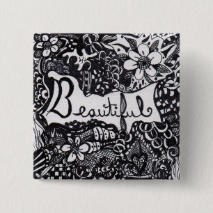 Badge Carré 5 Cm Beau stylo
