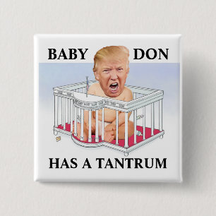 BADGE CARRÉ 5 CM BÉBÉ DON A UN TANTRUM