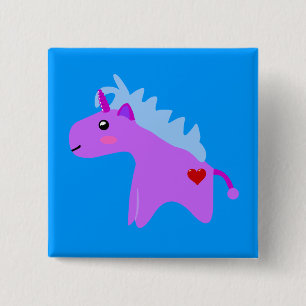 Badge Carré 5 Cm Bébé licorne