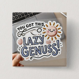 Badge Carré 5 Cm Because Even Geniuses Need a Nap 😴✨