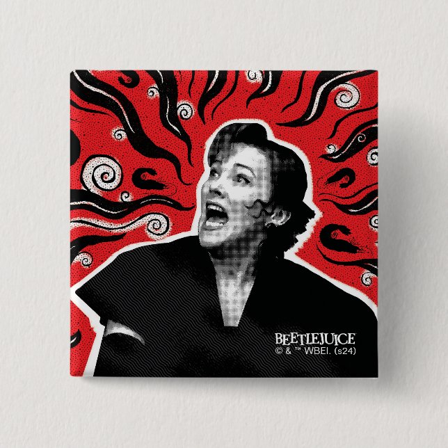 Badge Carré 5 Cm Beetlejus | Delia Deetz (Devant)
