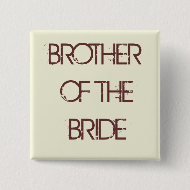 Badge Carré 5 Cm beige, FRÈRE DE LA JEUNE MARIÉE (Devant)