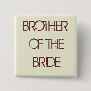 Badge Carré 5 Cm beige, FRÈRE DE LA JEUNE MARIÉE