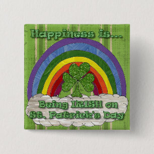 Badge Carré 5 Cm Being Irish On St Patrick's Day