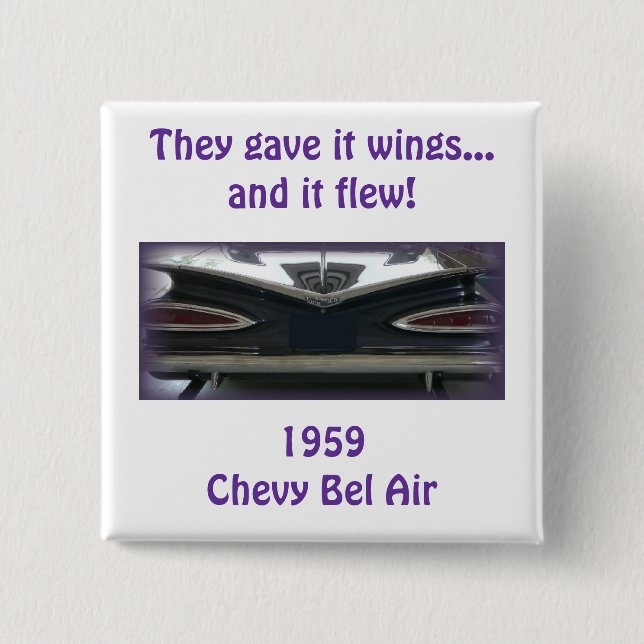 Badge Carré 5 Cm Bel Air 1959 de Chevy (Devant)