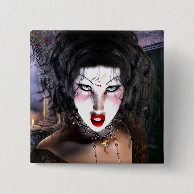 Badge Carré 5 Cm Bel art gothique (Devant)