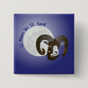 Badge Carré 5 Cm Bélier