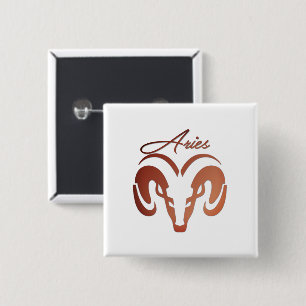 Badge Carré 5 Cm Bélier en bronze du zodiaque Bélier