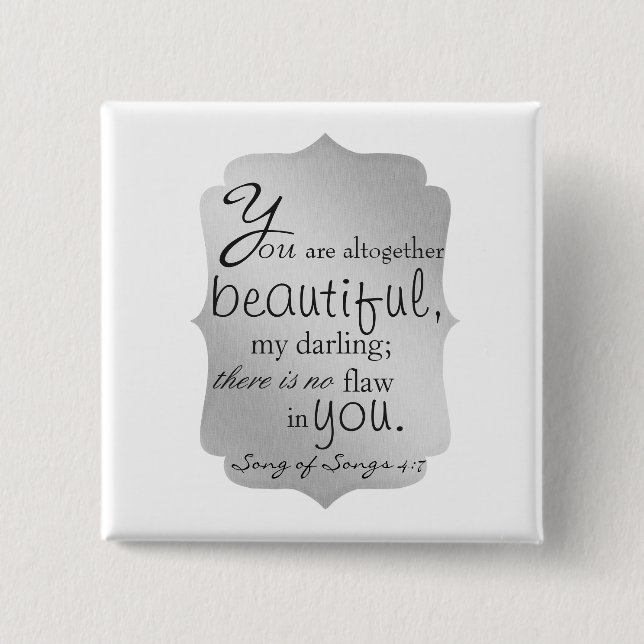 Badge Carré 5 Cm Belle Bible Verse (Devant)
