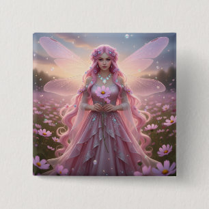 Badge Carré 5 Cm Belle Fée Opal Octobre