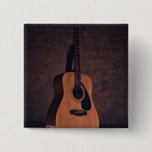 Badge Carré 5 Cm Belle guitare