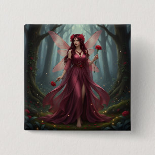 Badge Carré 5 Cm Belle Janvier Garnet Fairy