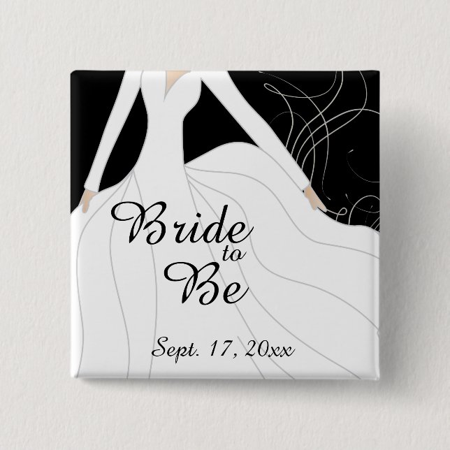 Badge Carré 5 Cm Belle jeune mariée à être (Devant)