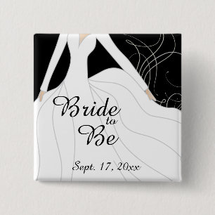 Badge Carré 5 Cm Belle jeune mariée à être