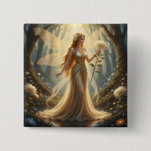 Badge Carré 5 Cm Belle Novembre Topaz Fairy