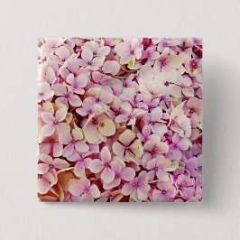 Badge Carré 5 Cm Belles fleurs d'Hydrangée