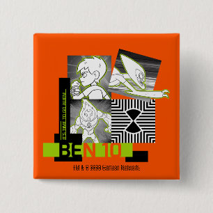 Badge Carré 5 Cm Ben 10 - It's Time To Go Alien