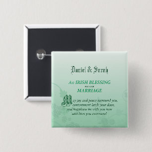 Badge Carré 5 Cm Bénédiction de félicitations pour mariage irlandai