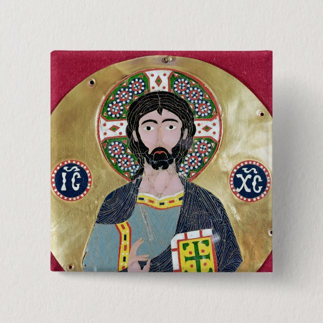 Badge Carré 5 Cm Bénédiction du Christ, 10ème-11ème siècle (Devant)