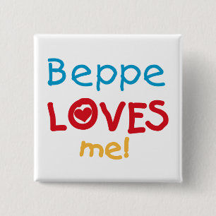 Badge Carré 5 Cm Beppe aime mes t-shirts et cadeaux