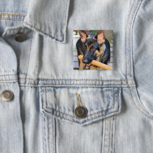 Badge Carré 5 Cm berger allemand par Shirley Taylor