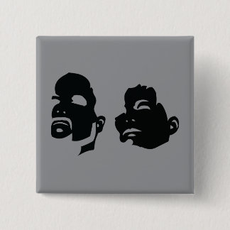 Badge Carré 5 Cm BerkhouseSnyder Logo Tête en Haut Bouton de Concep