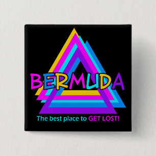 Badge Carré 5 Cm BERMUDA TRIANGLE, bouton