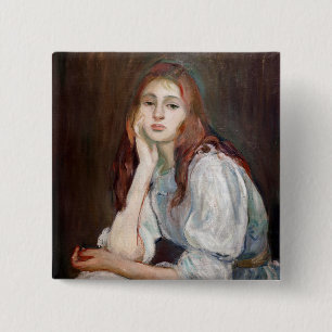 Badge Carré 5 Cm Berthe Morisot - Julie rêvant