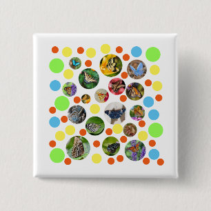 Badge Carré 5 Cm Beurre moderne tendance Pois Enfants
