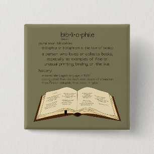 Badge Carré 5 Cm Bibliophile