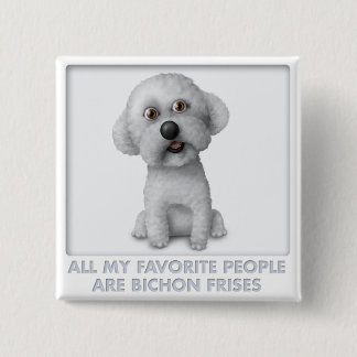 Badge Carré 5 Cm Bichon Frise Favorite