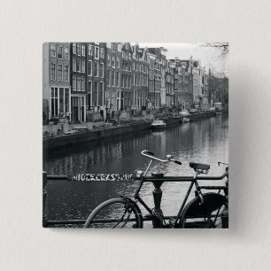 Badge Carré 5 Cm Bicyclette par le canal