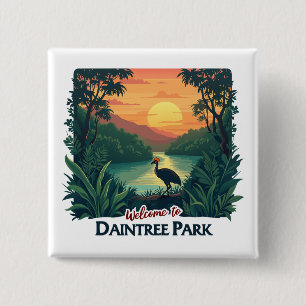 Badge Carré 5 Cm Bienvenue au Daintree National Australian Park