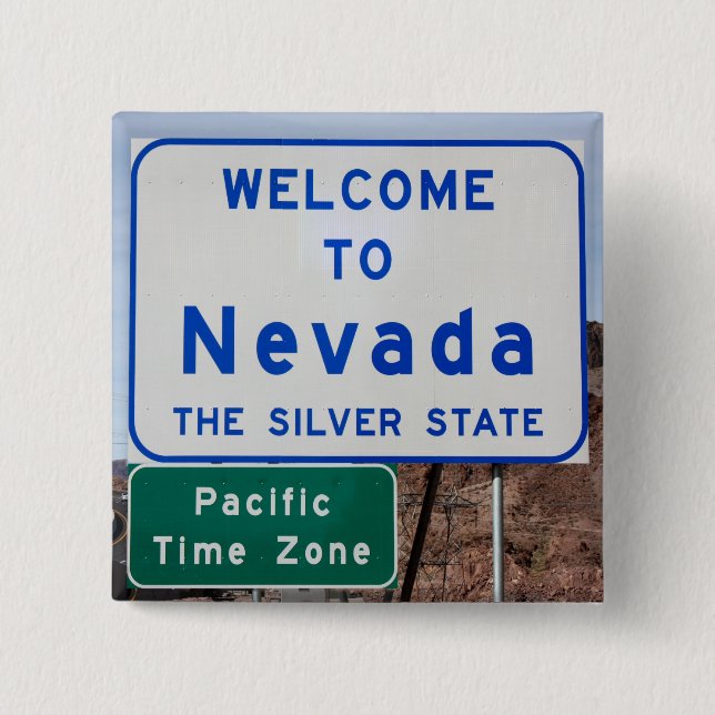 Badge Carré 5 Cm Bienvenue au Nevada (Devant)