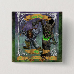 Badge Carré 5 Cm Bière anglaise naine faisante rage