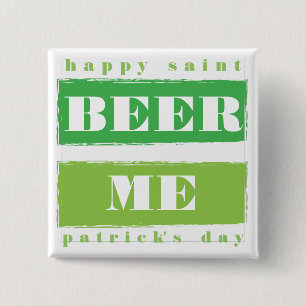 Badge Carré 5 Cm Bière je, jour heureux de St Patricks