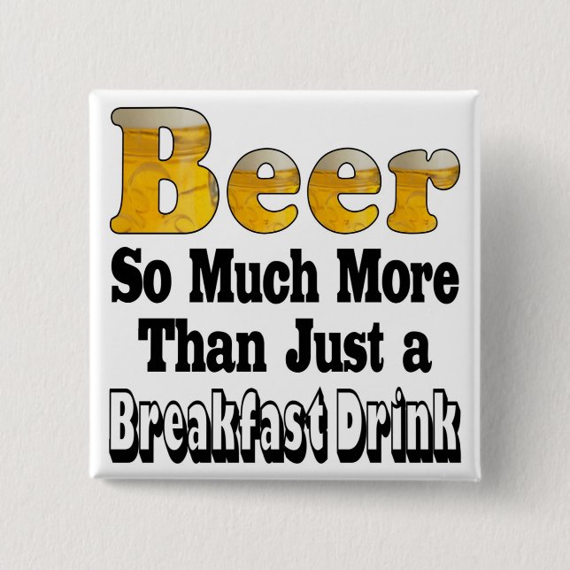 Badge Carré 5 Cm Bière petit-déjeuner (Devant)