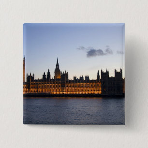 Badge Carré 5 Cm Big Ben et les Chambres du Parlement dans la ville
